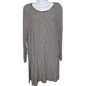 Old Navy Luxe‎ Womens Striped Long Sleeve T Shirt Dress Classic Preppy Coastal